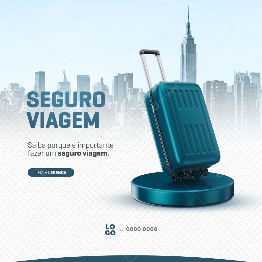Social Media Segura de Viagem PSD Editável
