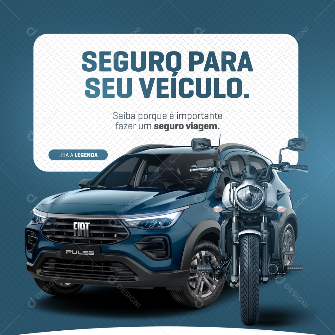 Social Media Seguro para seu Veículo PSD Editável