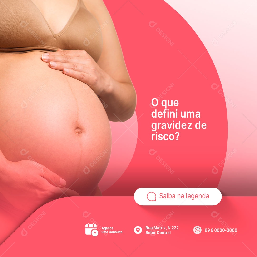 O que Defini uma Gravidez Clínica da Gestante Social Media PSD Editável