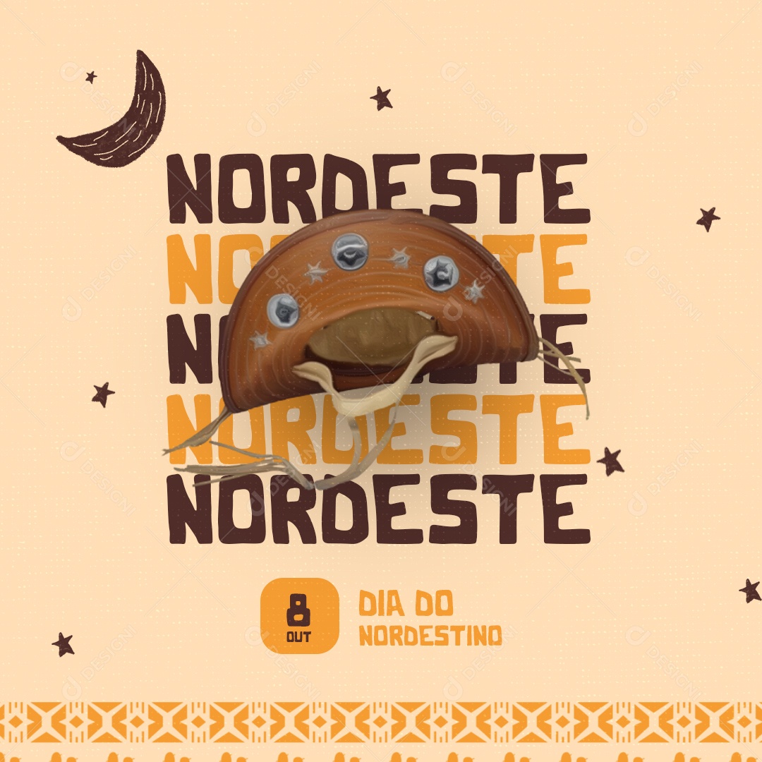 Social Media Dia do Nordestino 08 de Outubro Oxe PSD Editável