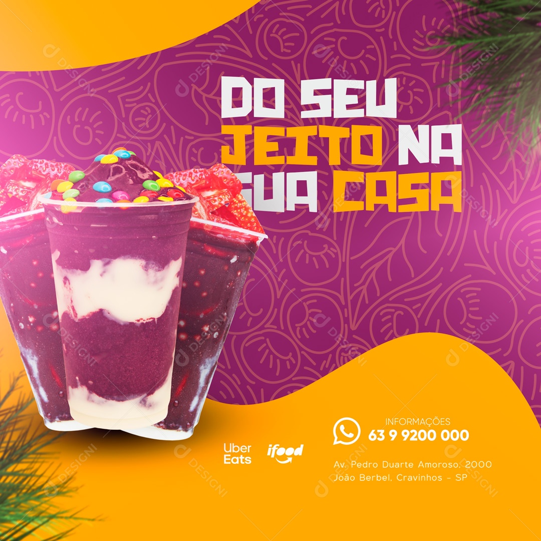Social Media Açaiteria Açai Delivery PSD Editável