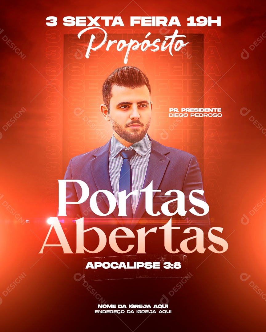 Propósito Portas Abertas Igreja Social Media PSD Editável