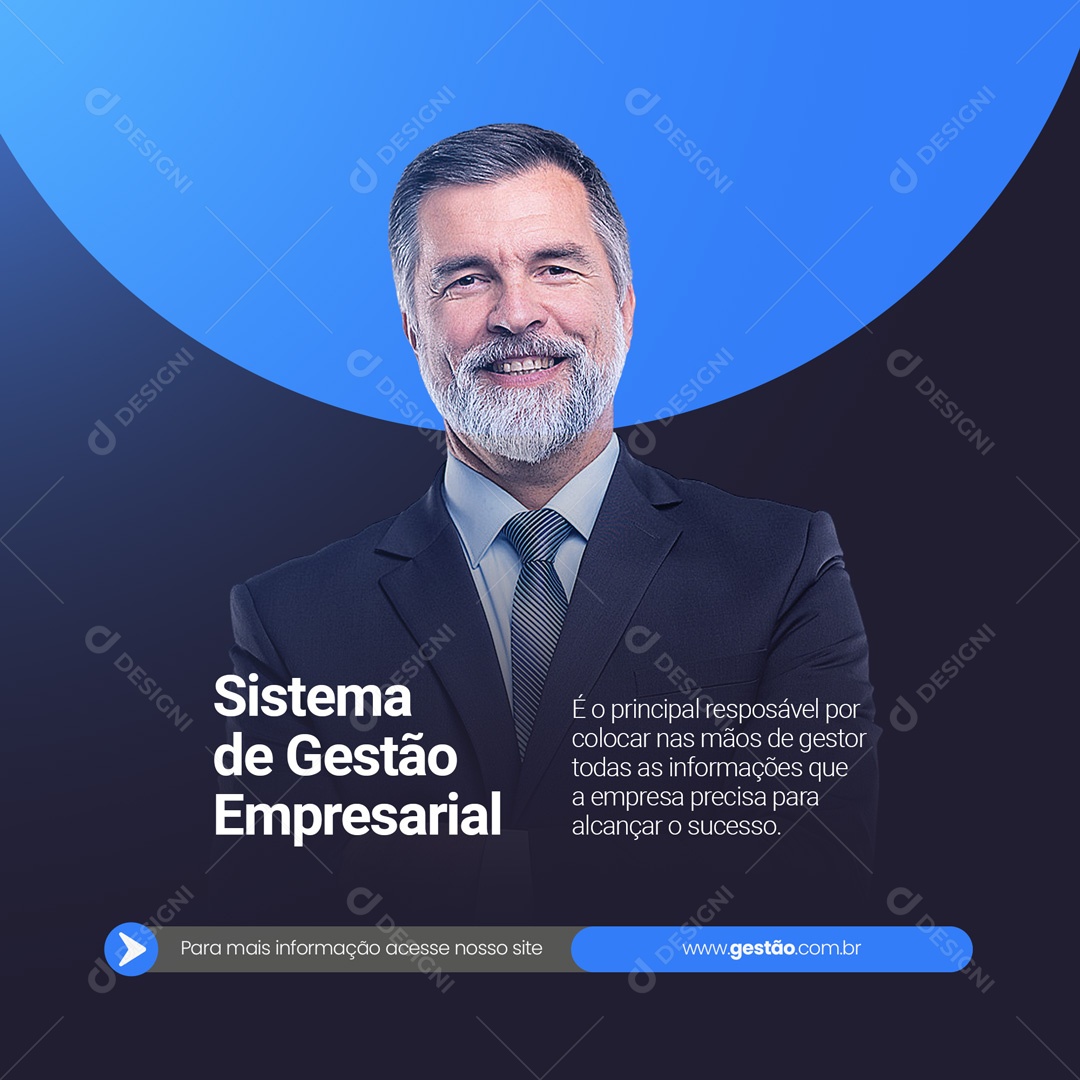 Post Sistema de Gestão Empresarial Software Social Media PSD Editável