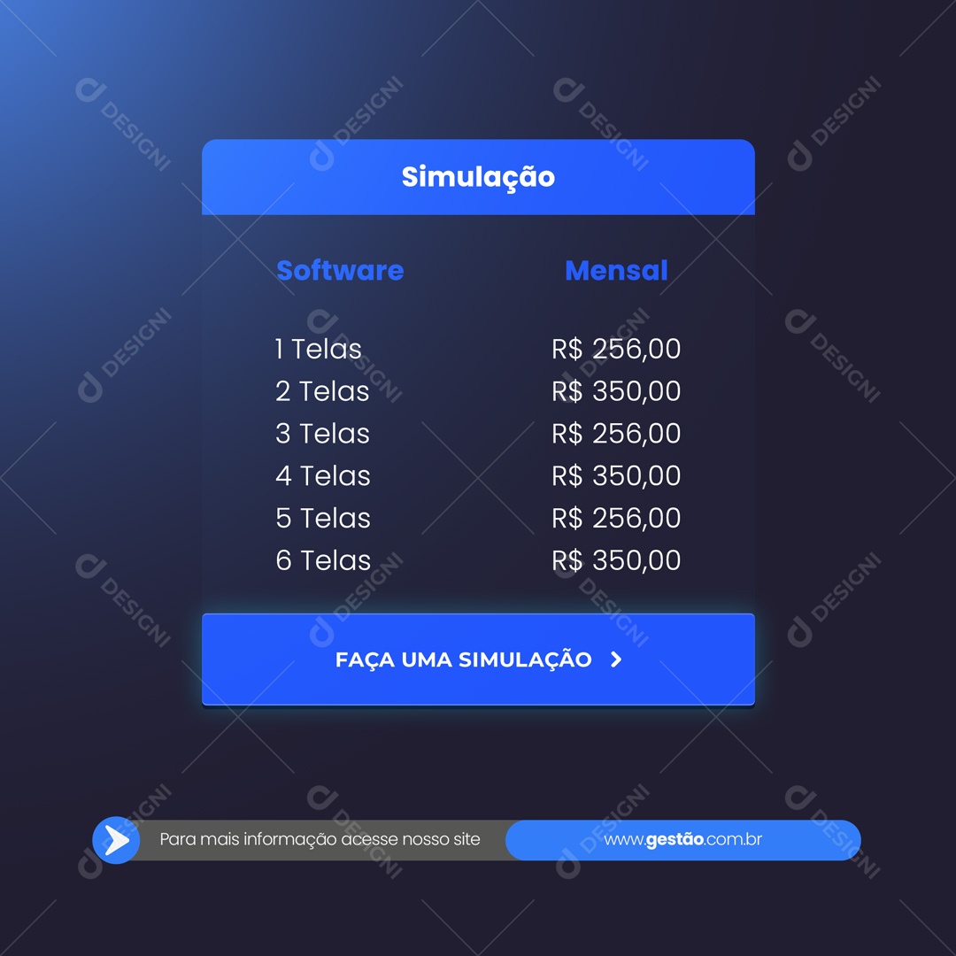 Sistema de Gestão Empresarial Faça um Simulação Software Social Media PSD Editável