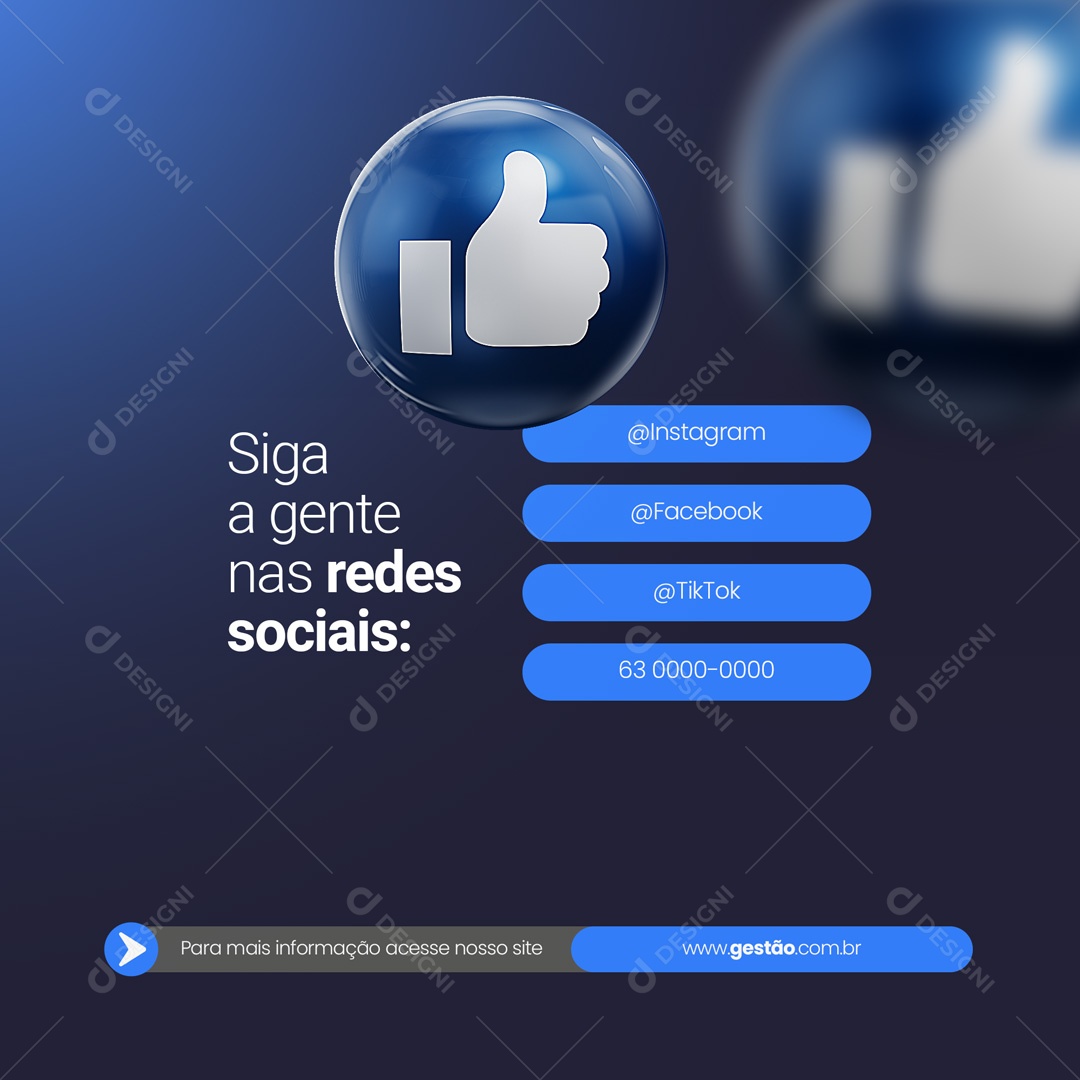 Sistema de Gestão Empresarial Siga a Gente nas Redes Sociais Software Social Media PSD Editável