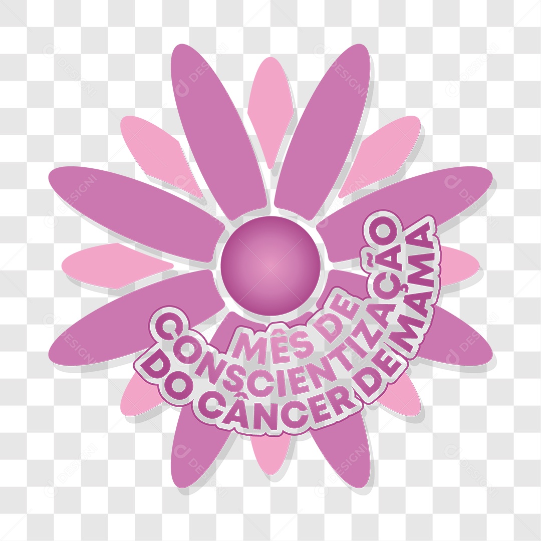 Lettering Mês de Conscientização do Câncer de Mama EPS + PNG