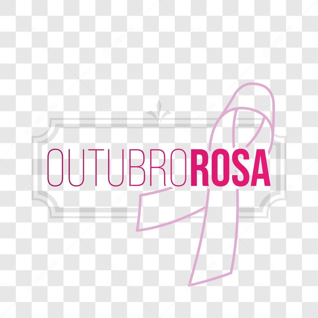 Lettering Outubro Rosa EPS + PNG