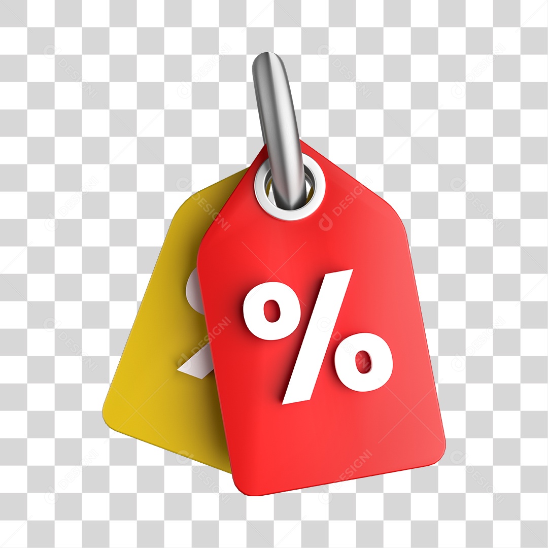 Etiqueta de desconto 3D Sem Fundo PNG