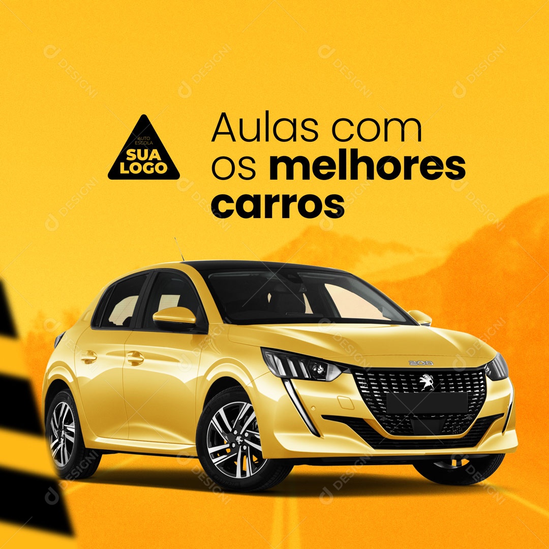 Aulas com os Melhores Carros Social Media PSD Editável