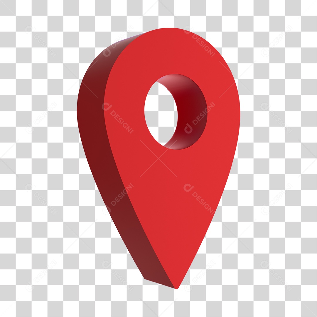 Ícone de Localização do GPS 3D PNG Vermelho Sem Fundo