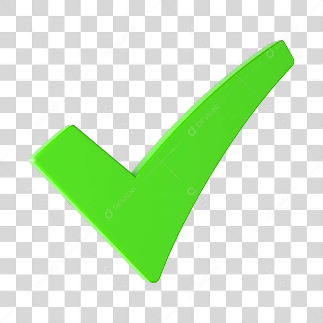 Ícone Check Certo 3D sem Fundo PNG