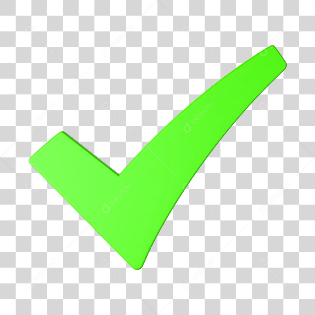 Ícone Check Certo 3D PNG sem Fundo