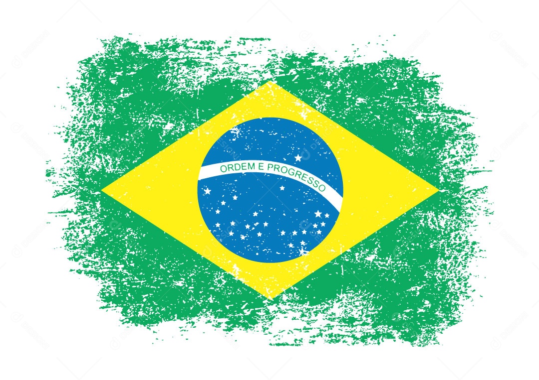 Bandeira do Brasil Estilo Textura Desgastada EPS