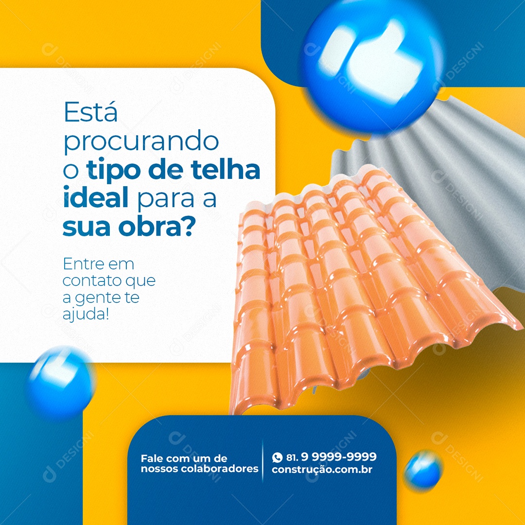 Está Procurando o Tipo de Telha Construção Social Media PSD Editável