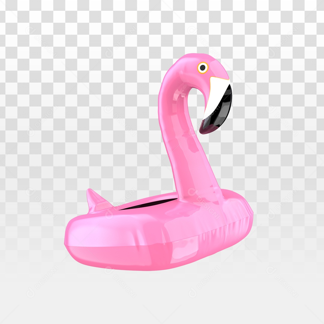 Boia Infantil Inflável Flamingo Rosa Elemento 3D PSD