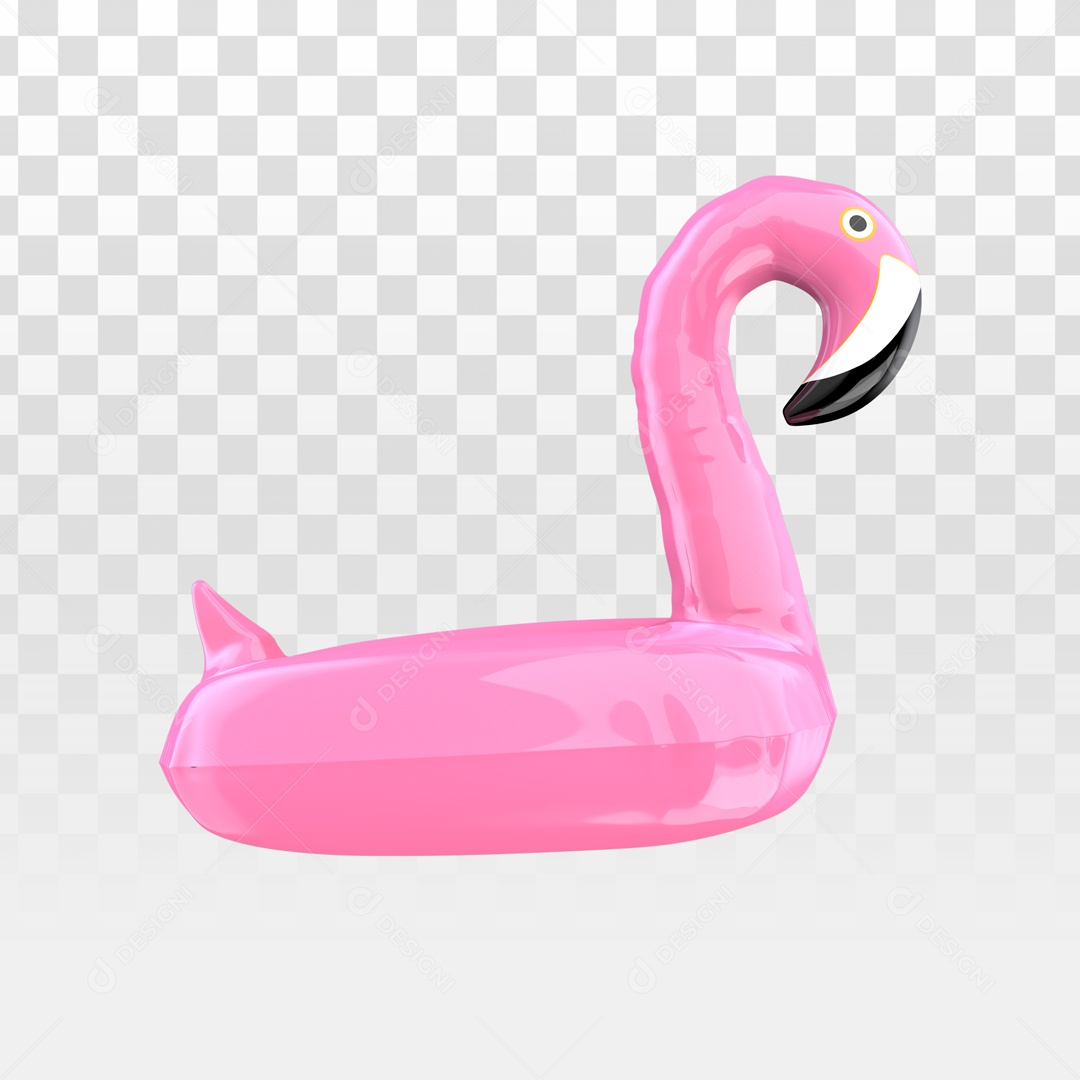Boia Infantil Inflável Flamingo Rosa Elemento 3D PSD