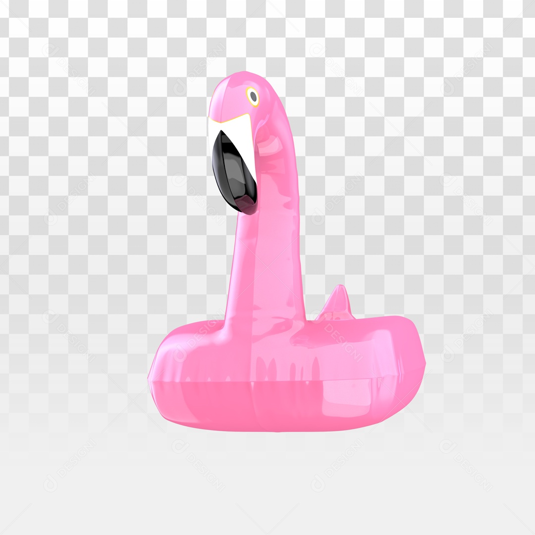 Boia Infantil Inflável Flamingo Rosa Elemento 3D PSD