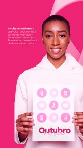 Inspire as Mulheres à sua Volta na Luta Contra o Câncer de Mana Outubro Rosa Story Social Media PSD Editável