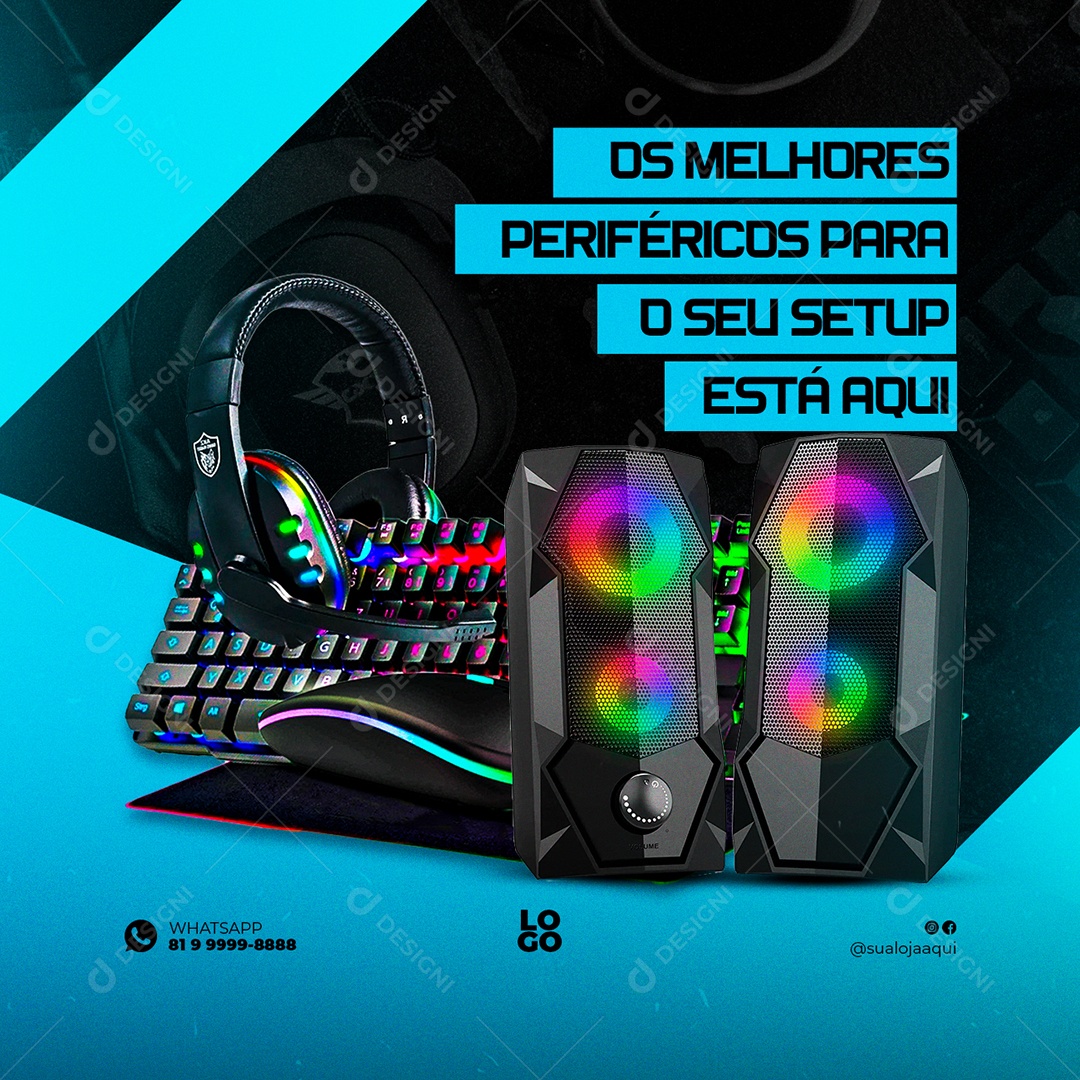 Social Media Gamer Os Melhores Periféricos Para o Seu Setup PSD Editável