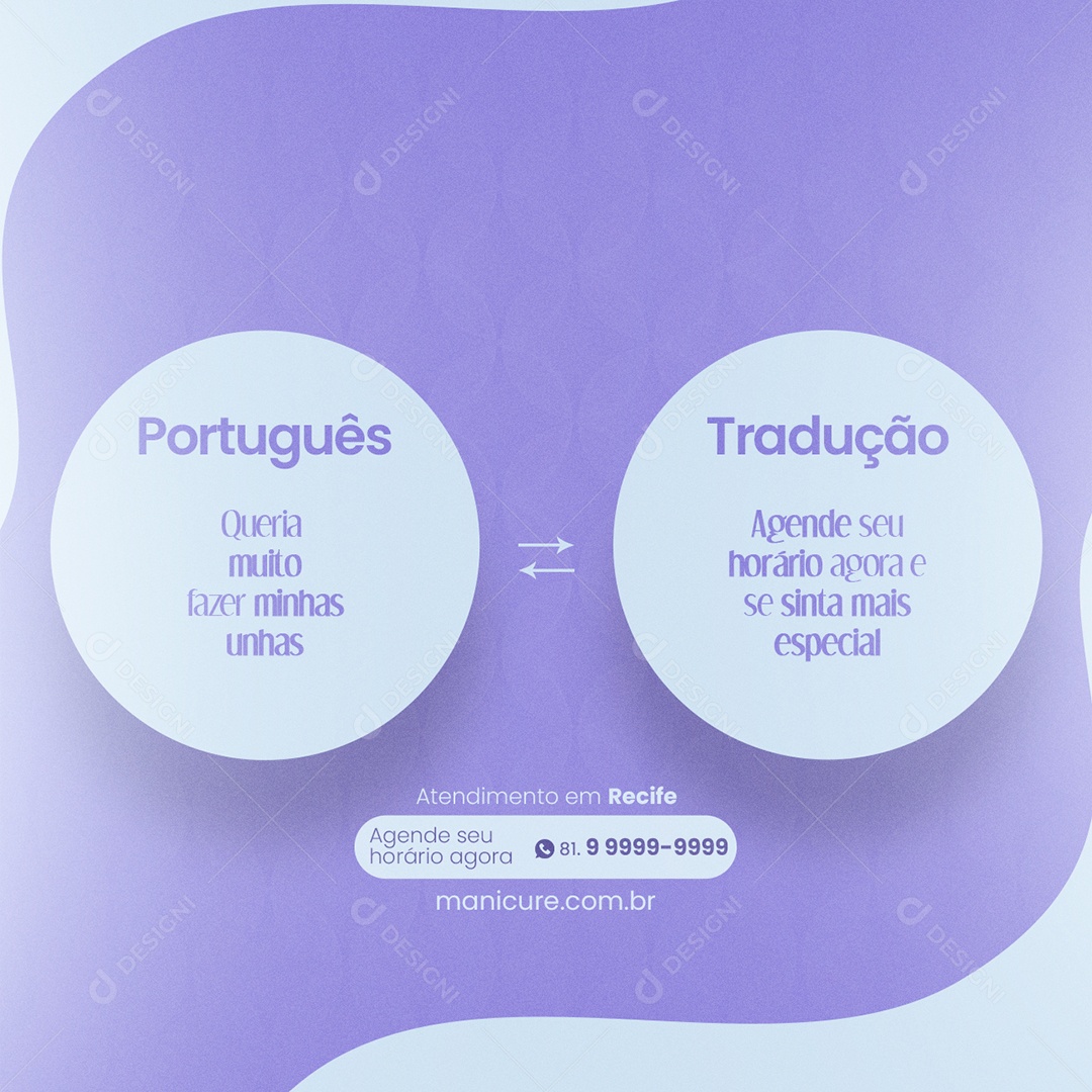 Social Media Manicure Queria Muito Fazer Minhas Unhas PSD Editável