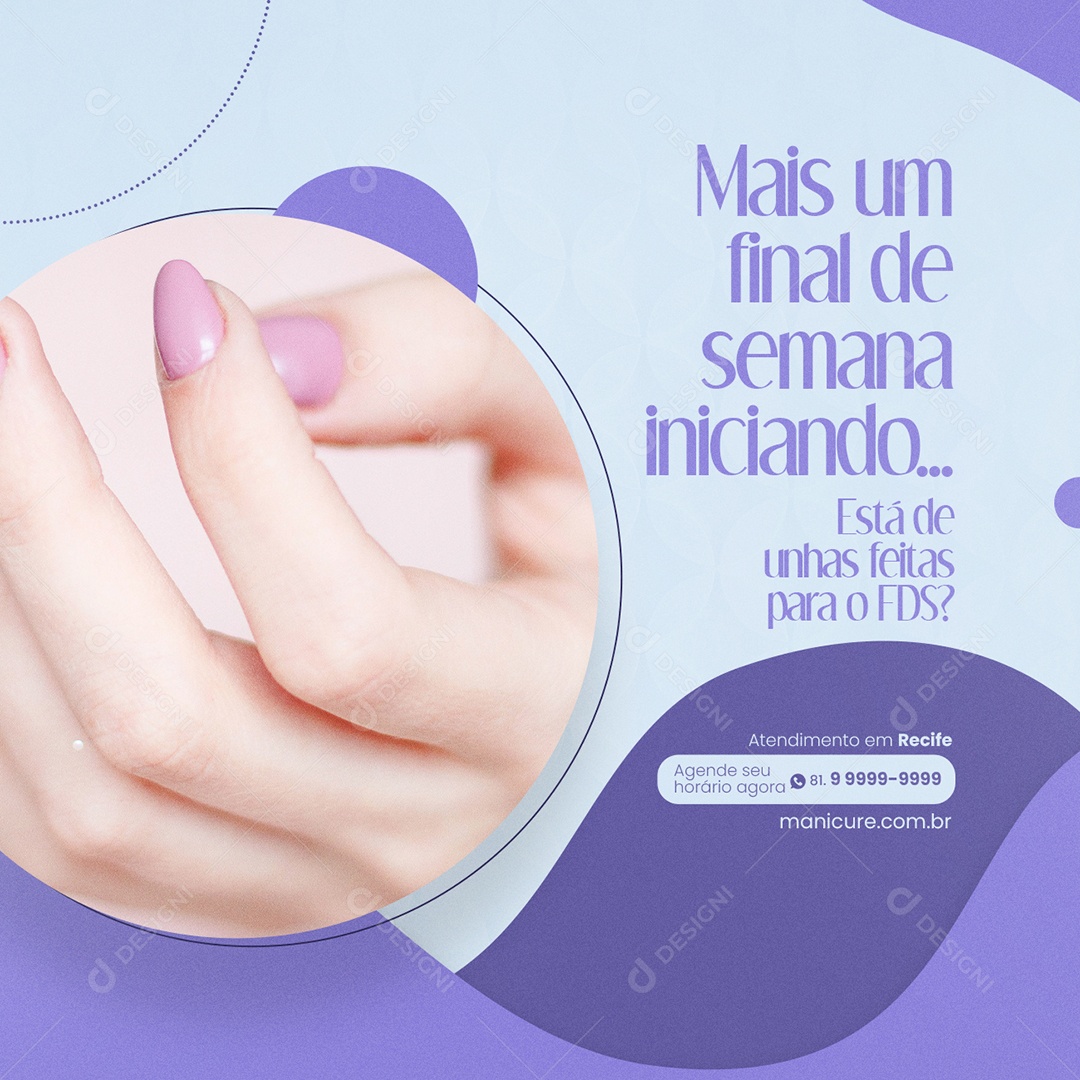 Social Media Manicure Mais um Final de Semana PSD Editável