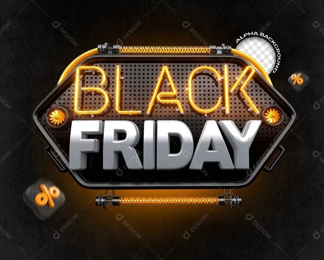 Selo 3D Para Composição Black Friday Promoção PSD