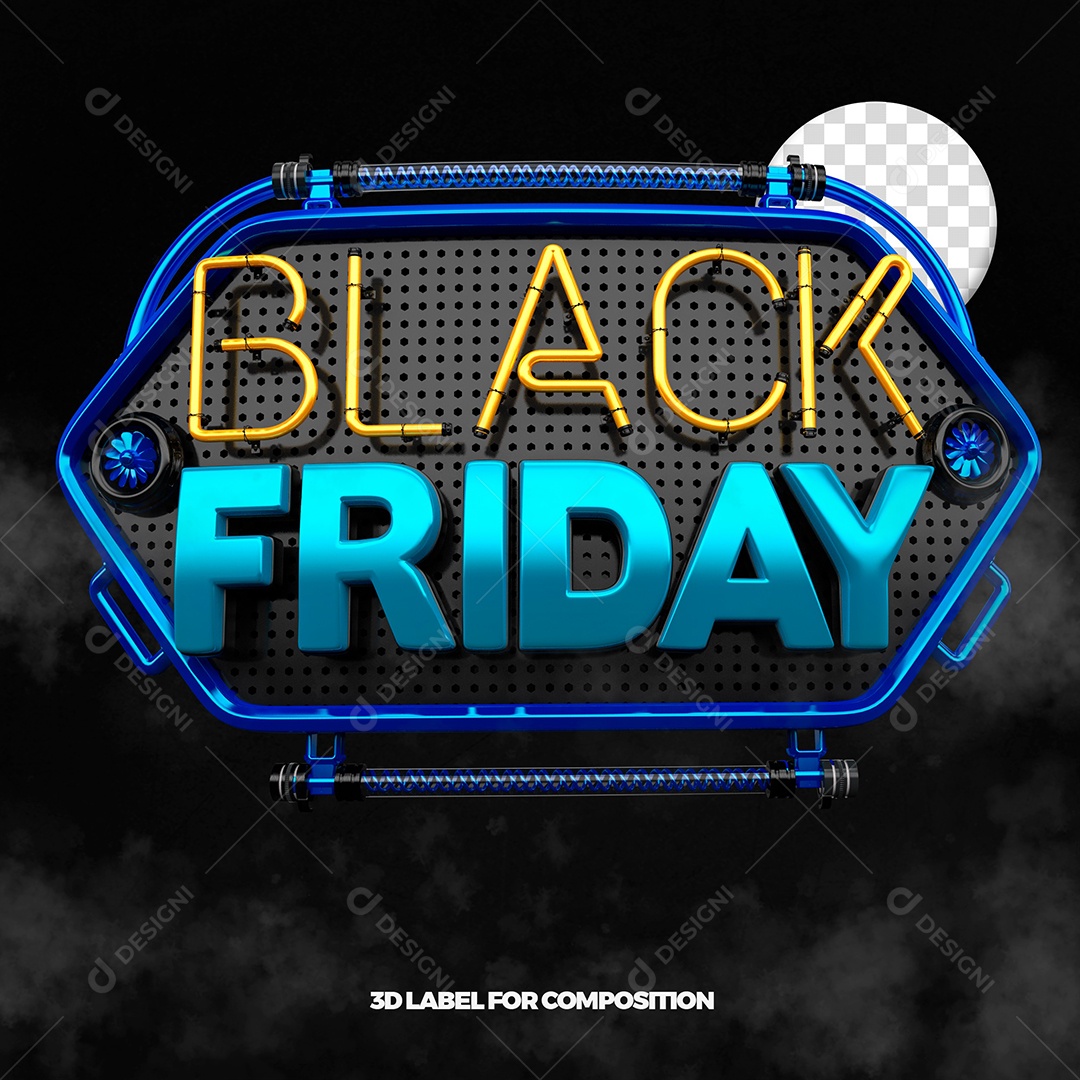 Selo 3D Para Composição Black Friday Promoção PSD
