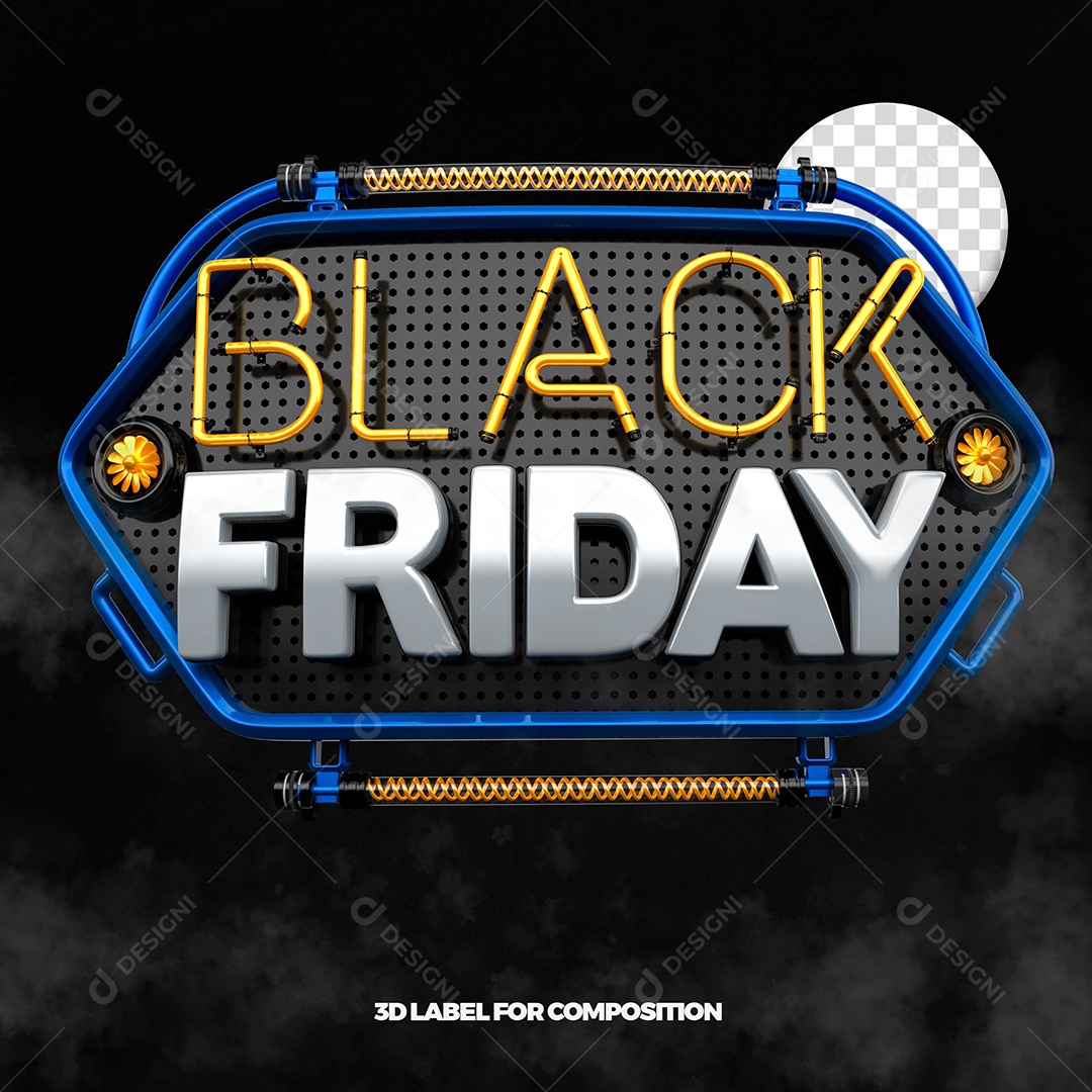 Selo 3D Para Composição Black Friday Promoção PSD