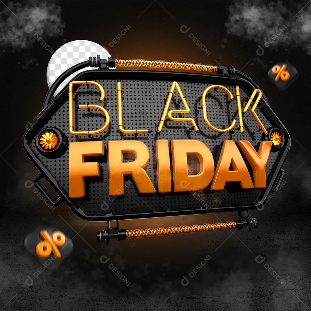 Selo 3D Para Composição Black Friday Promoção PSD