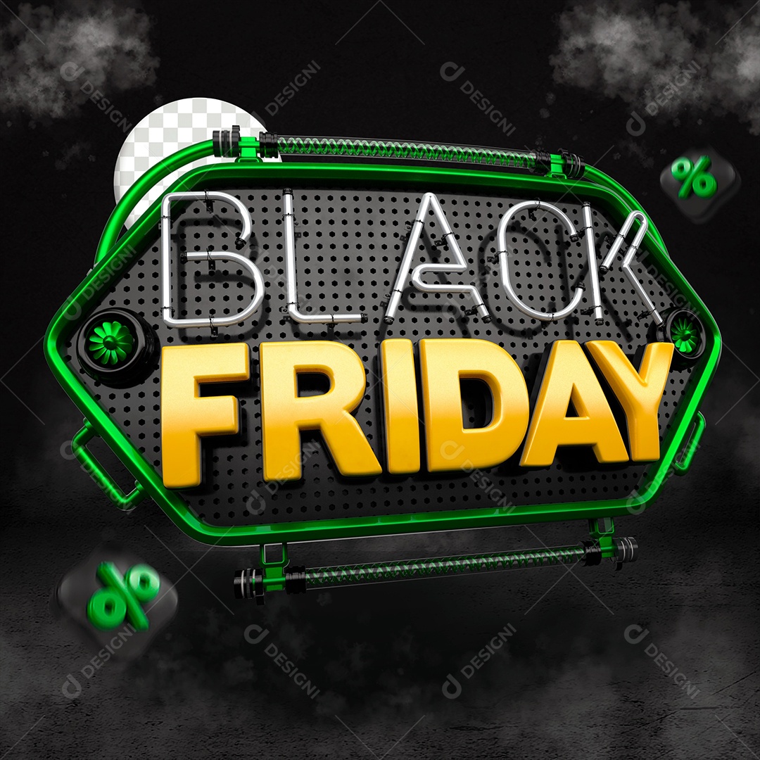 Selo 3D Para Composição Black Friday Promoção PSD