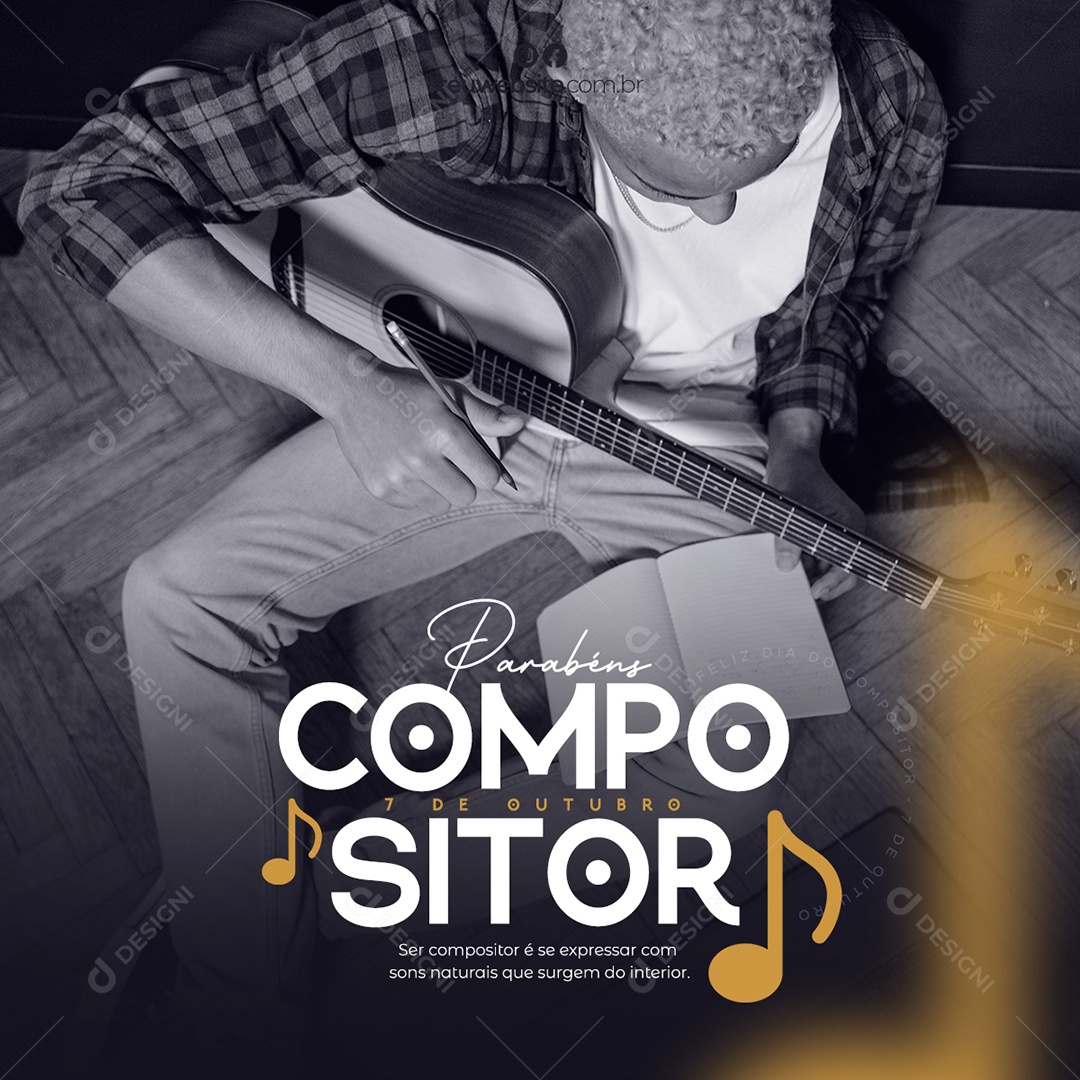 Social Media Datas Comemorativas Dia Do Compositor Dia 7 De Outubro PSD Editável