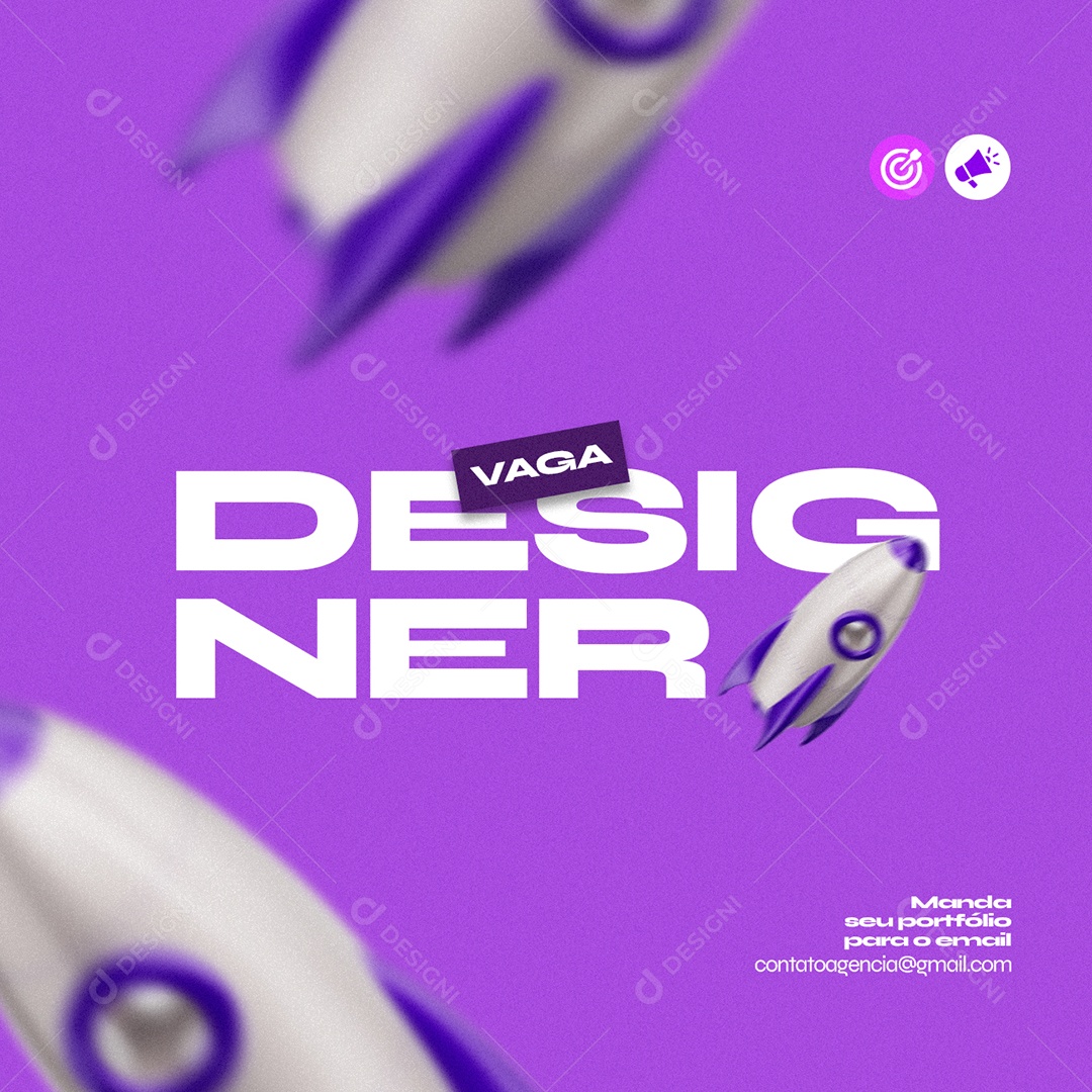 Vaga Designer Marketing Digital Social Media PSD Editável