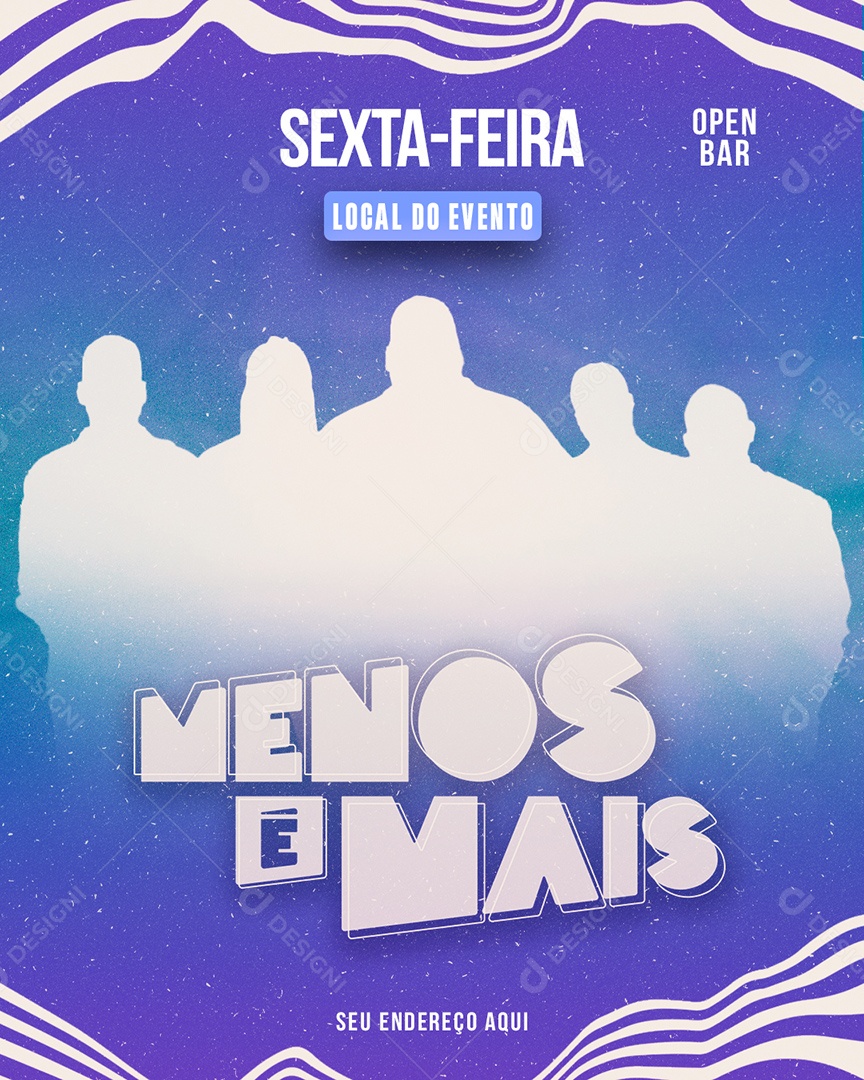 Flyer Pagode Menos é Mais Social Media PSD Editável
