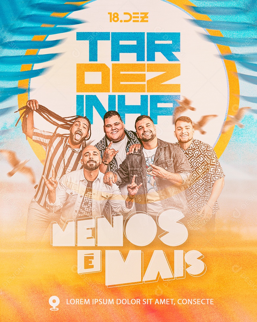 Flyer Tardezinha Menos é Mais Social Media PSD Editável