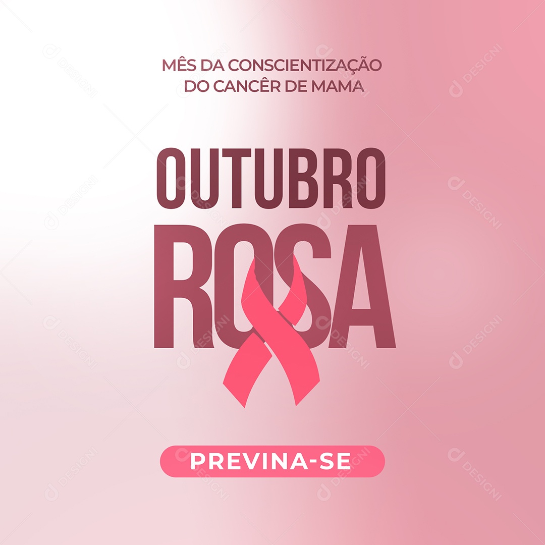 Social Media Outubro Rosa Previna-se PSD Editável