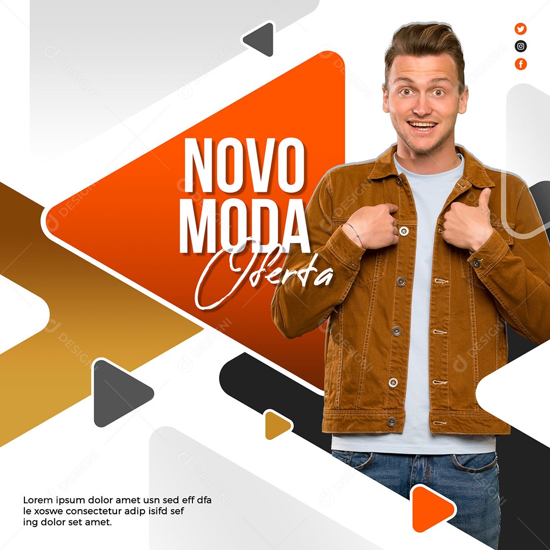Social Media Nova Moda Oferta Loja de Roupa PSD Editável