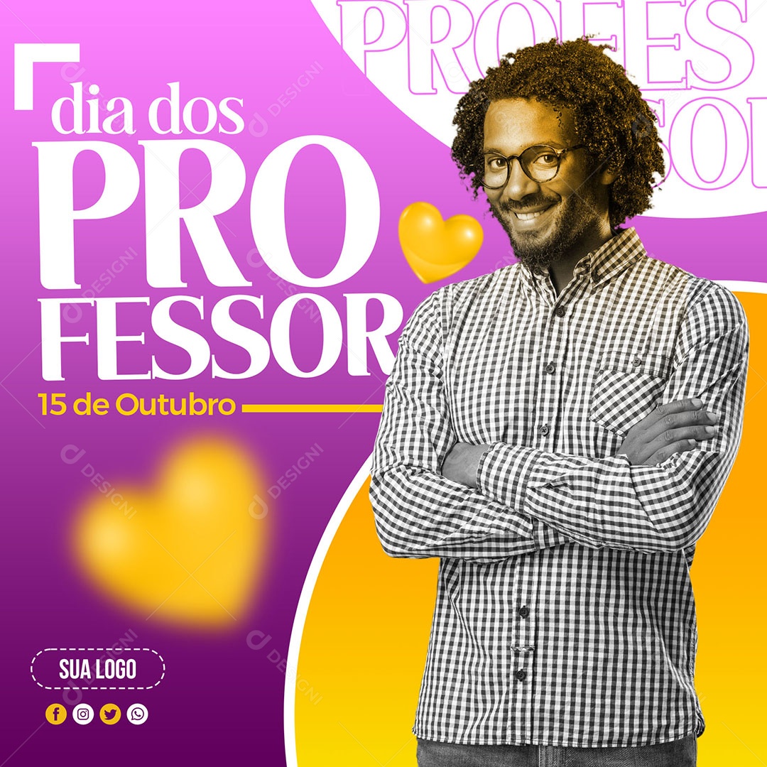 Social Media Dia do Professor 15 de Outubro PSD Editável