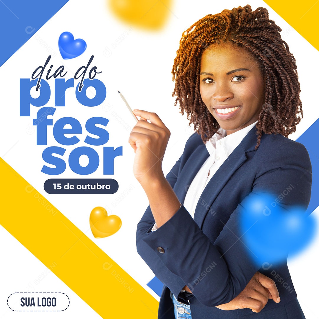 Social Media Dia do Professor 15 de Outubro PSD Editável