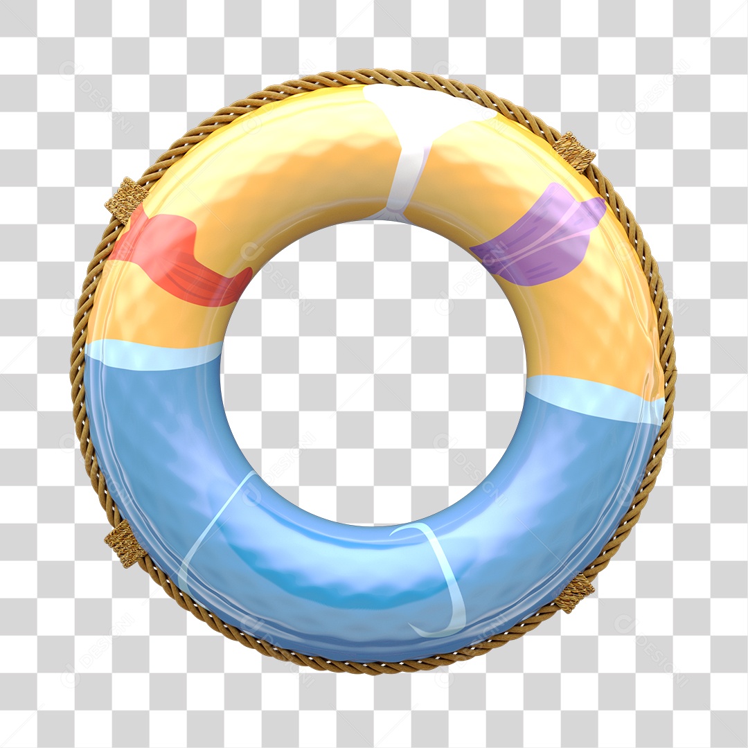 Boia Salva Vidas Elemento 3D PNG Transparente