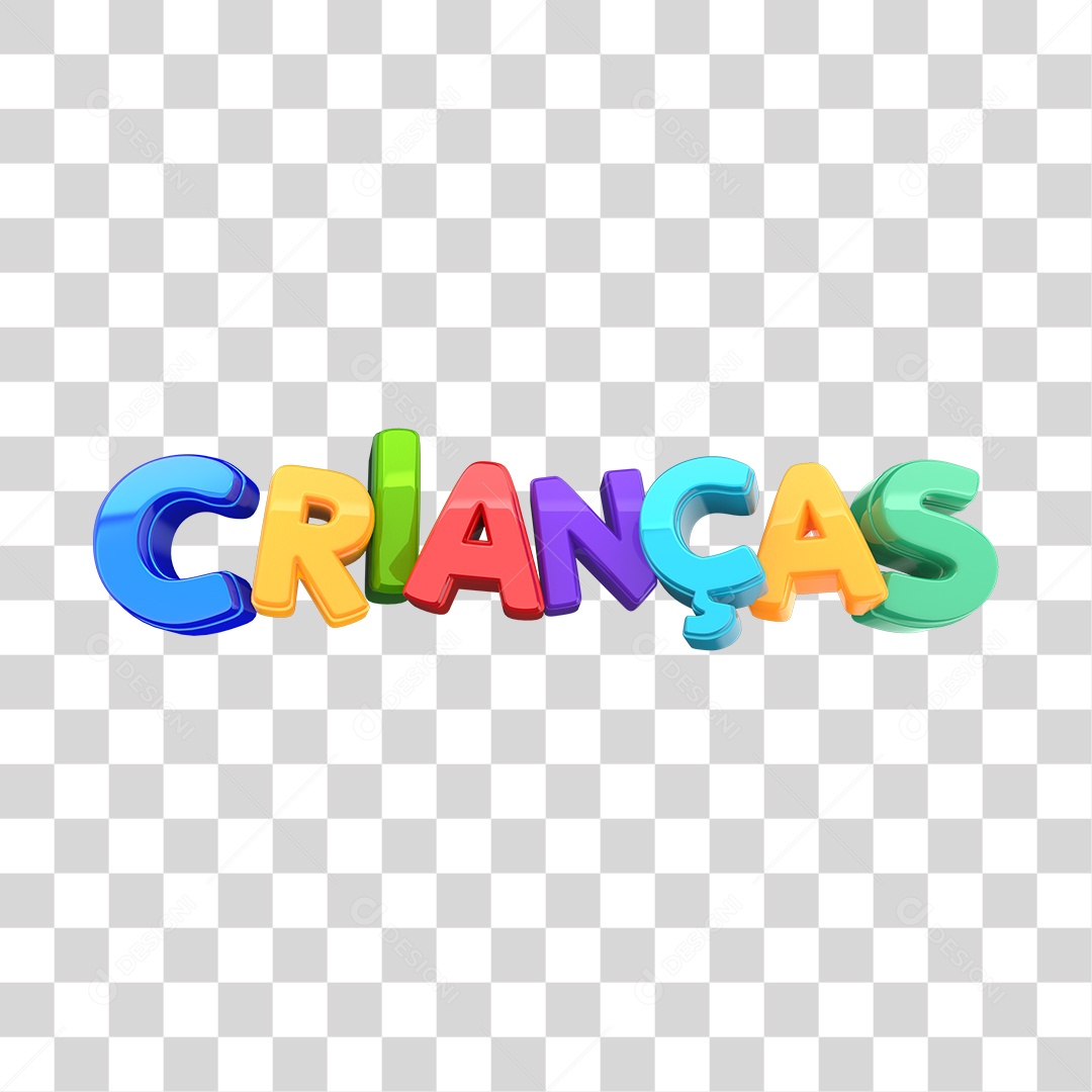 Dia Das Crianças Crianças Texto 3D Colorido PNG Transparente