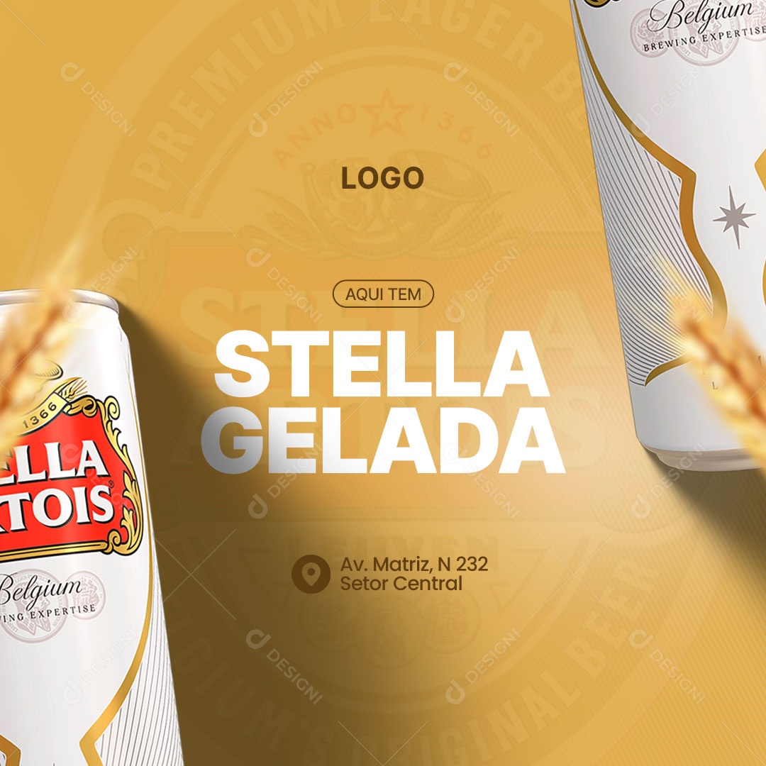 Aqui Stela Gelada Distribuidora Social Media PSD Editável