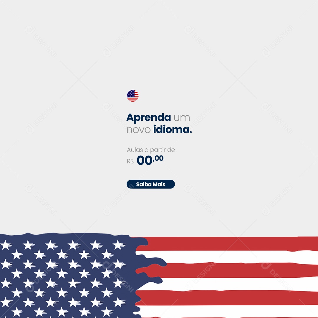 Aprenda um Novo Idiomas Aprenda um Novo Idioma Social Media PSD Editável