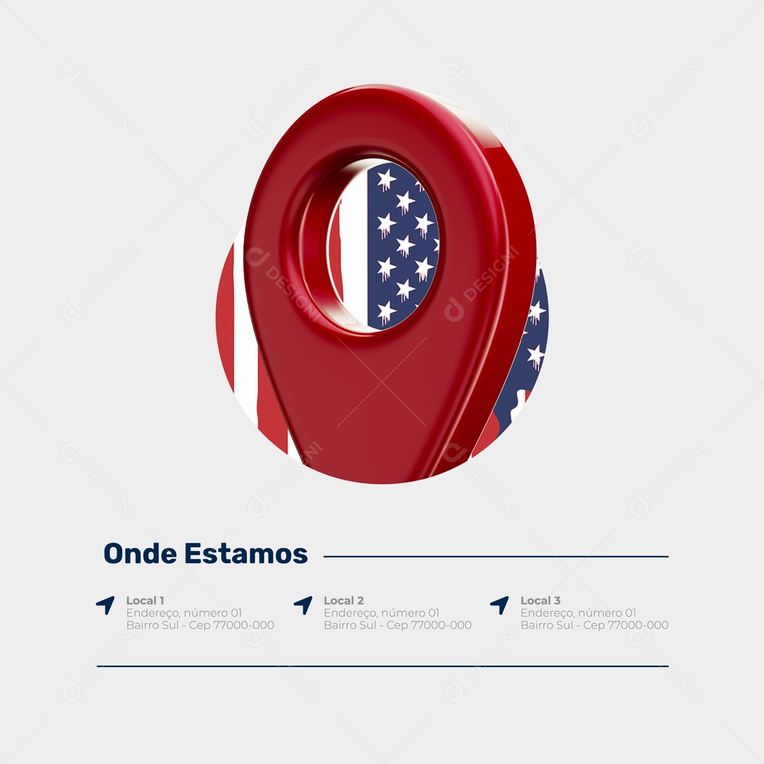 Escola de Idiomas Inglês Onde Estamos Social Media PSD Editável