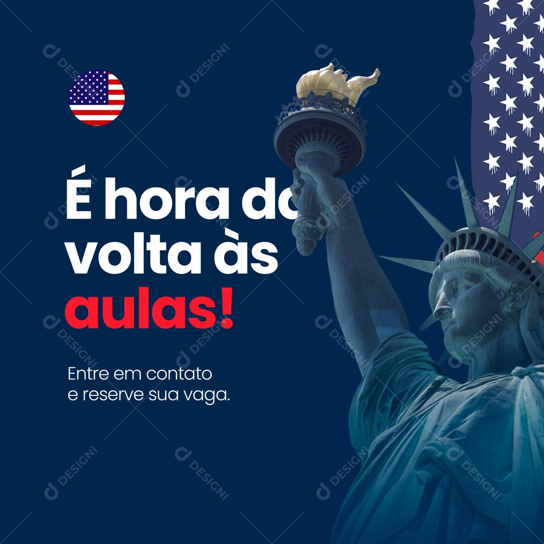 Escola de Idiomas Inglês Social Media PSD Editável