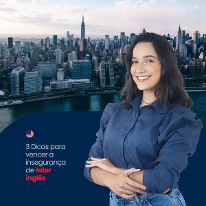 Escola de Idiomas 3 Dicas para Vencer a Insegurança de Falar Inglês Social Media PSD Editável