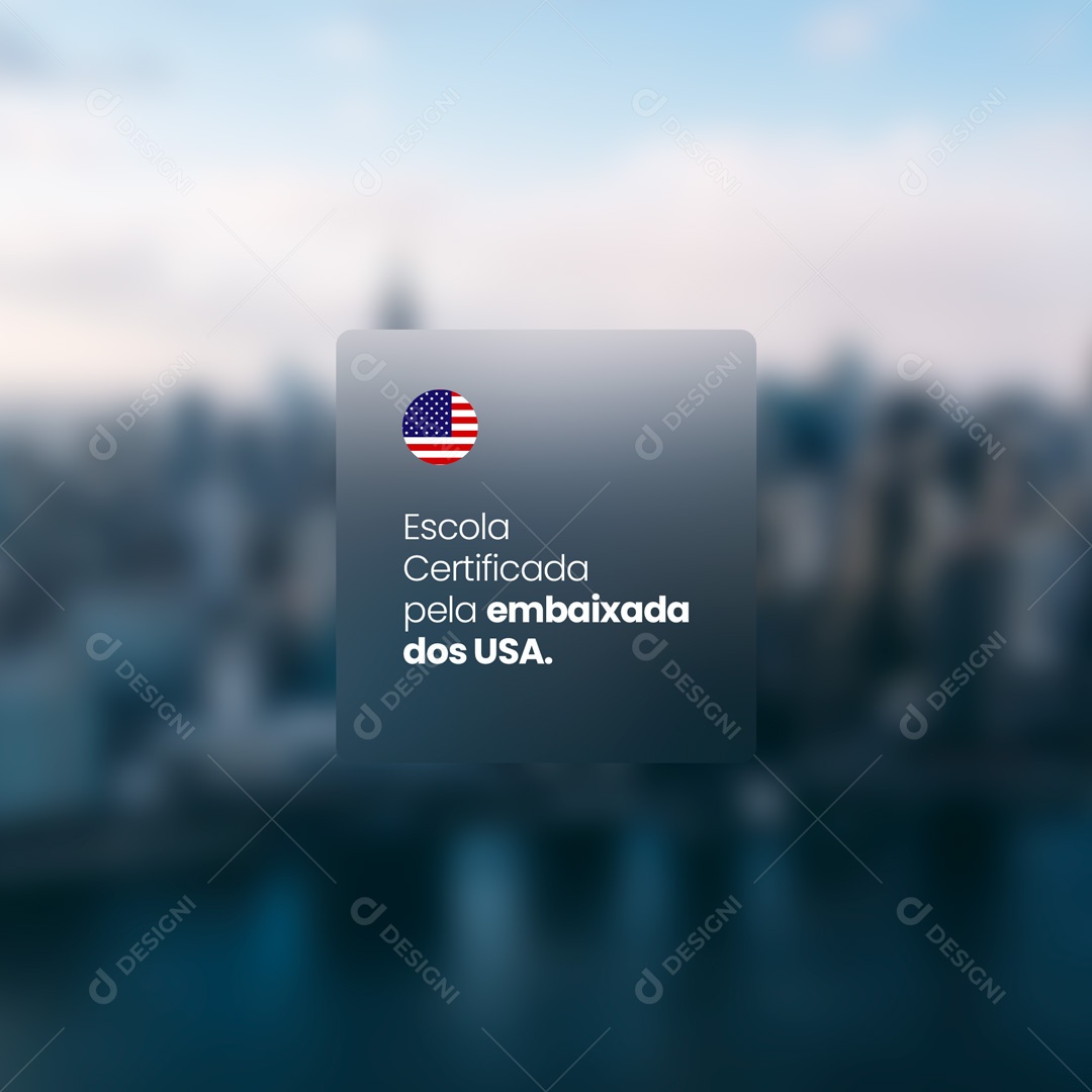 Social Media Escola de Idioma Escola Certificada PSD Editável