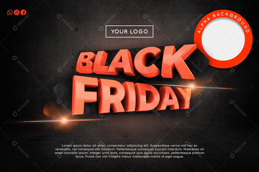 Selo 3D Para Composição Black Friday Promoção PSD