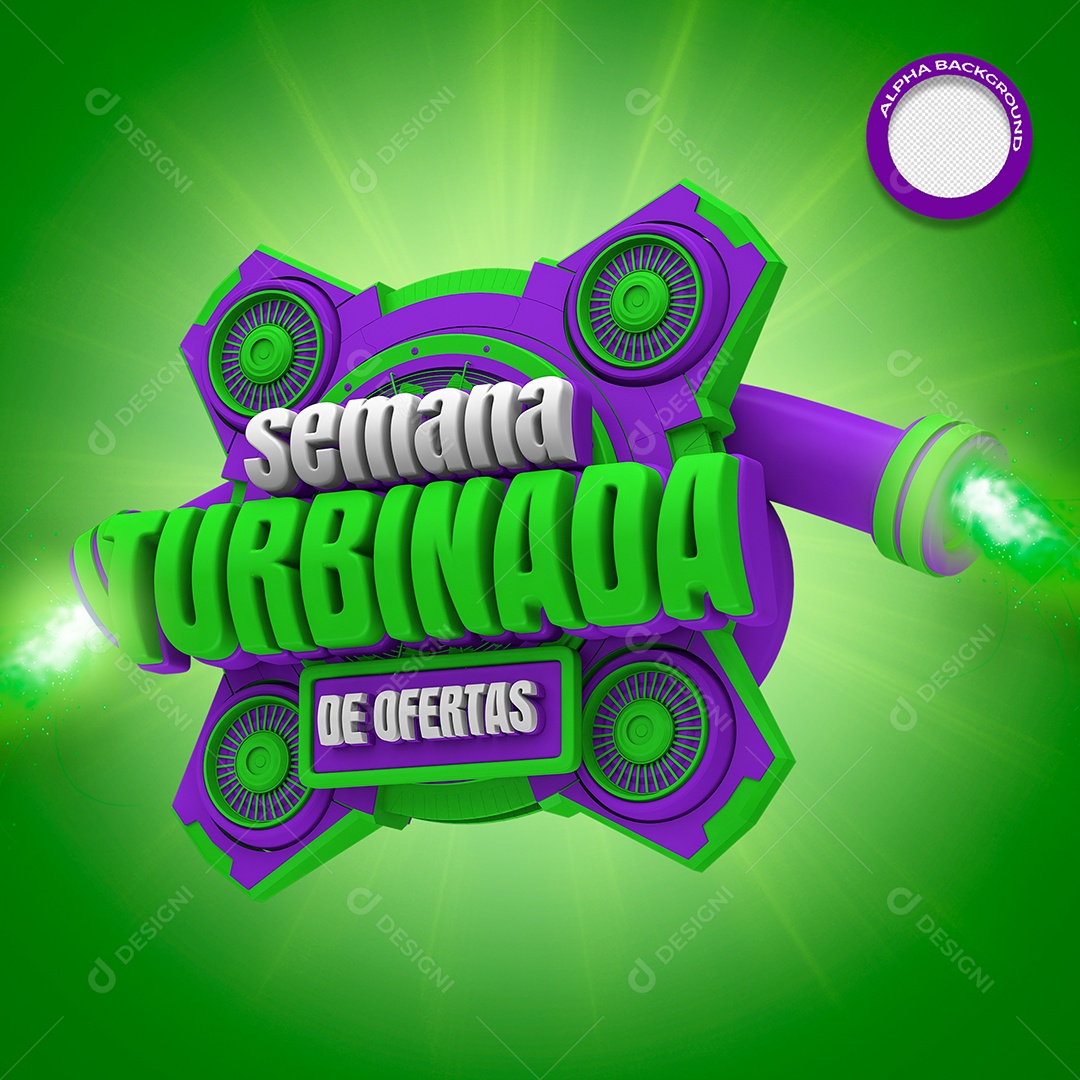 Selo 3D Para Composição Semana Turbinada De Ofertas PSD