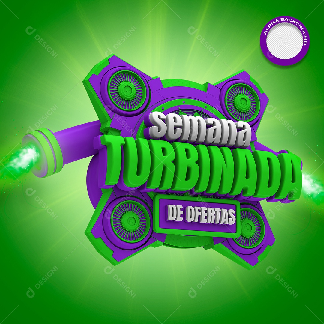 Selo 3D Para Composição Semana Turbinada De Ofertas PSD