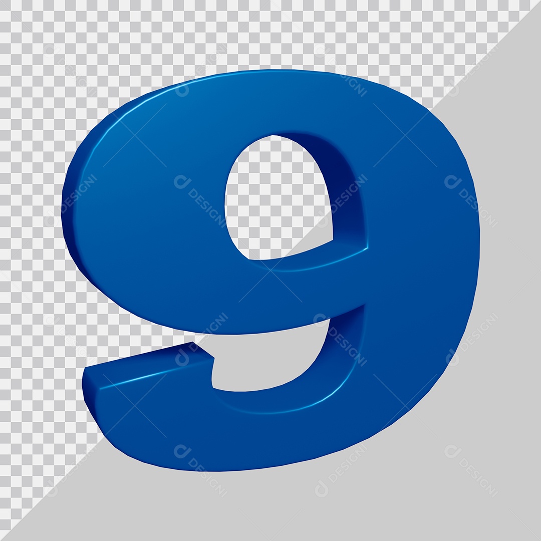Elemento 3D Para Composição Número 9 Azul PSD